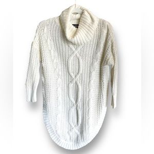 NEW NWT | EXPRESS | White Cream Cable knit Sweater | Turtleneck | Size XS